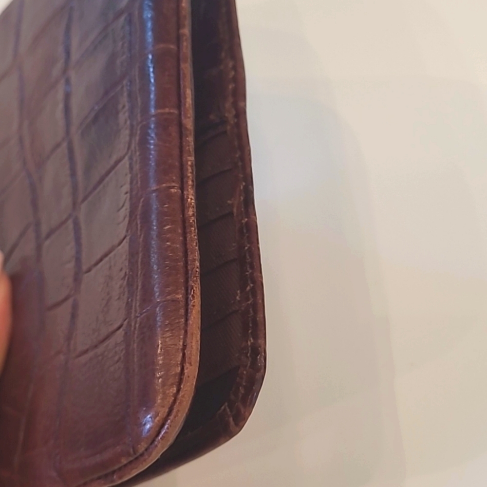 Fossil Dark Brown Croc-Embossed Wallet - Picture 5 of 5